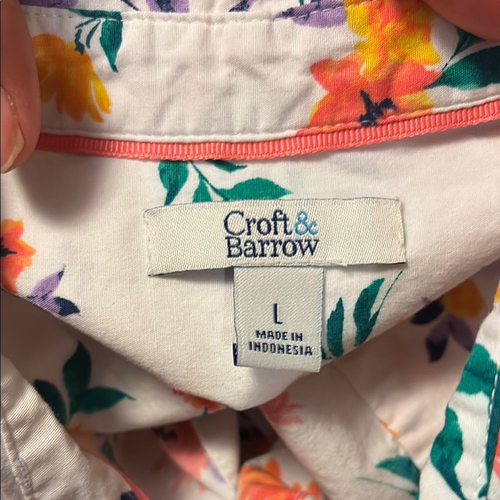 Croft & Barrow Kids Floral Bottoms - White and Orange